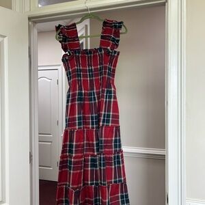 Hill House Home Nap Dress Plaid Smocked Dress - Red